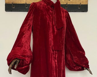 1930s velvet coat ruby red antique