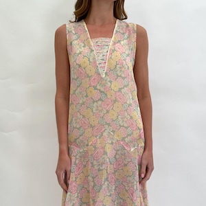 1920s floral dress cotton voile antique