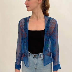 1920s chiffon jacket geometric design antique