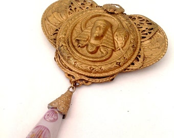1920s brooch pendant Egyptian Revival Pharaoh scarab snake Neiger vintage antique
