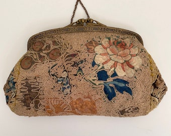 Antique bag purse Chinese embroidered