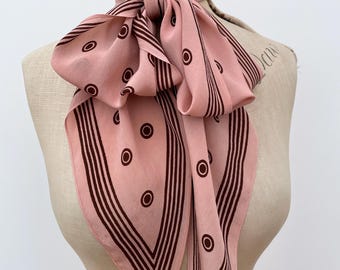 1930s scarf pink silk Art Deco design