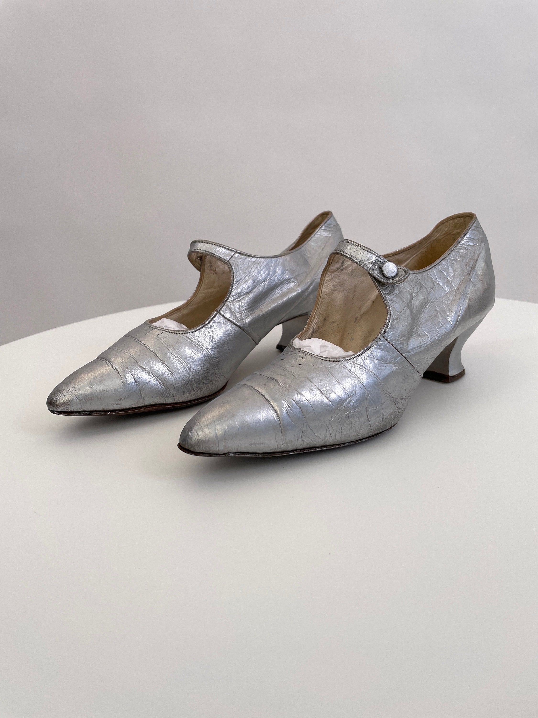 1920s Silver Shoes Vintage Antique Etsy Australia