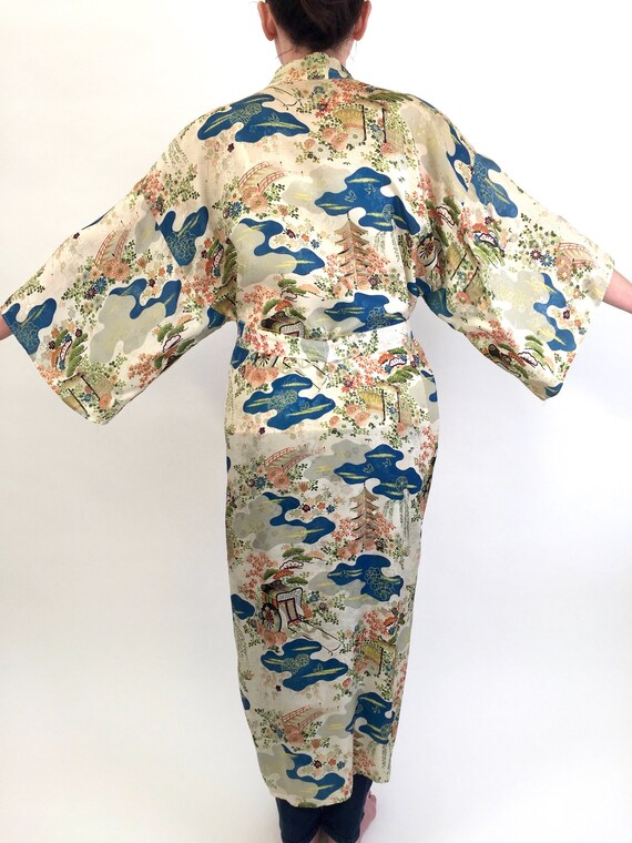1930s robe kimono vintage antique with floral desi