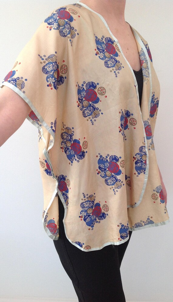 1920s jacket raw silk kimono style Japanese vintag