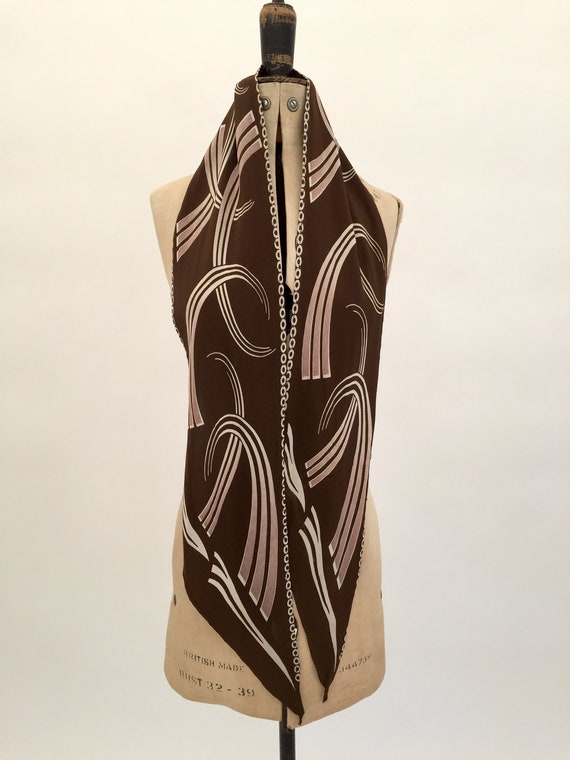 1930s silk scarf Art Deco design vintage antique