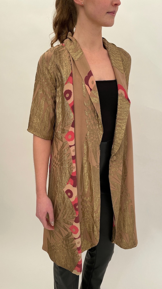 1920s lamé coat with stylised floral design antiqu