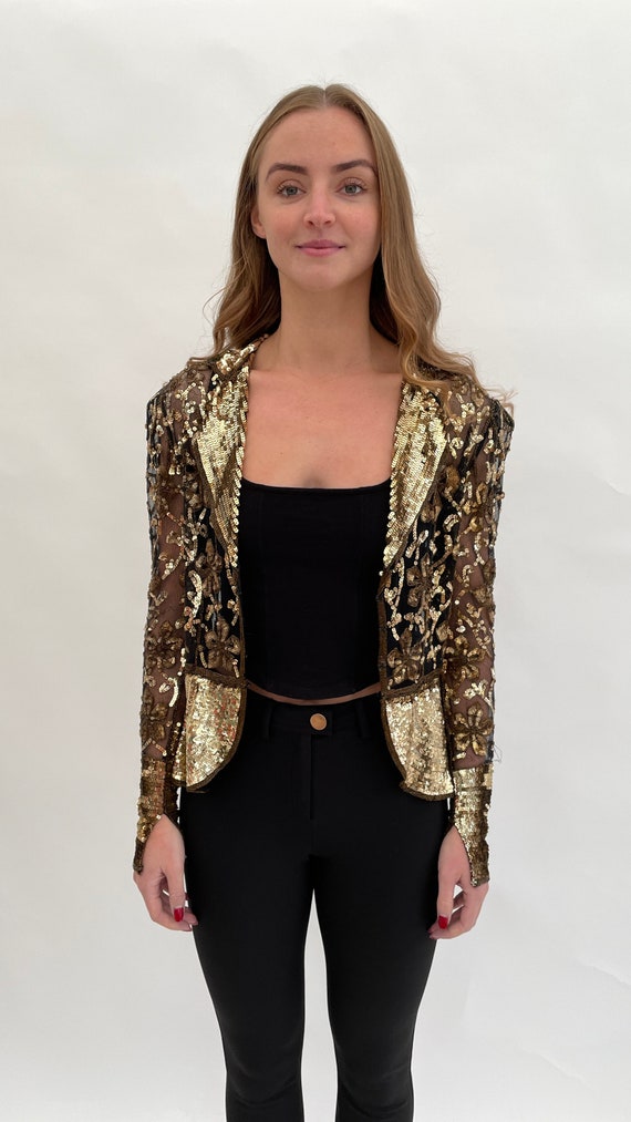 1930s jacket gold sequinned and beaded vintage an… - image 10