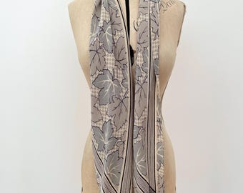 1930s silk scarf floral design vintage