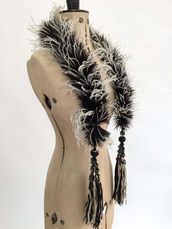 1920s ostrich feather boa vintage antique