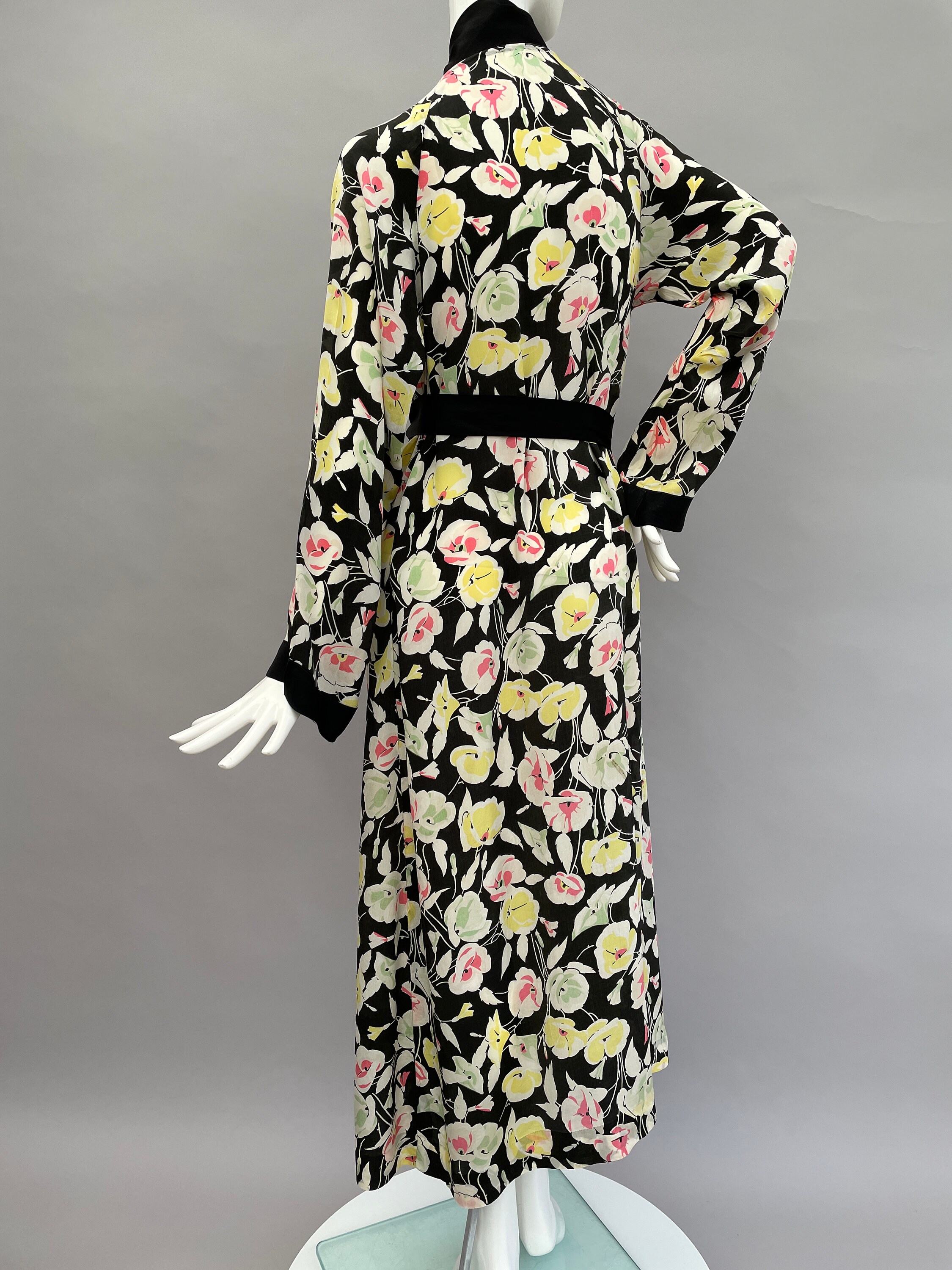 1930s Silk Robe Dressing Gown Vintage Antique Etsy