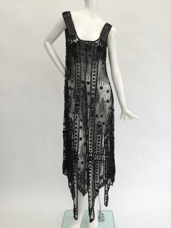 Antique beaded over dress antique