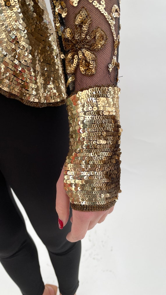 1930s jacket gold sequinned and beaded vintage an… - image 8