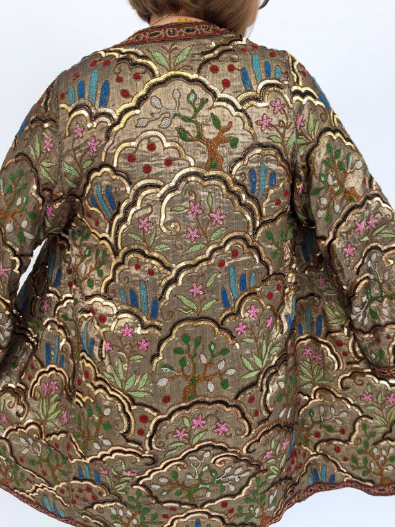 1920s lamé evening coat Margaine Lacroix beaded an
