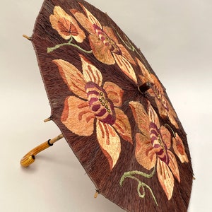 1920s parasol raffia work antique