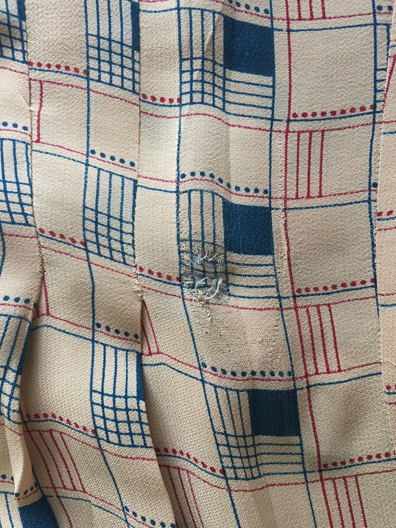 1970s blouse by Jeff Banks vintage Art Deco print