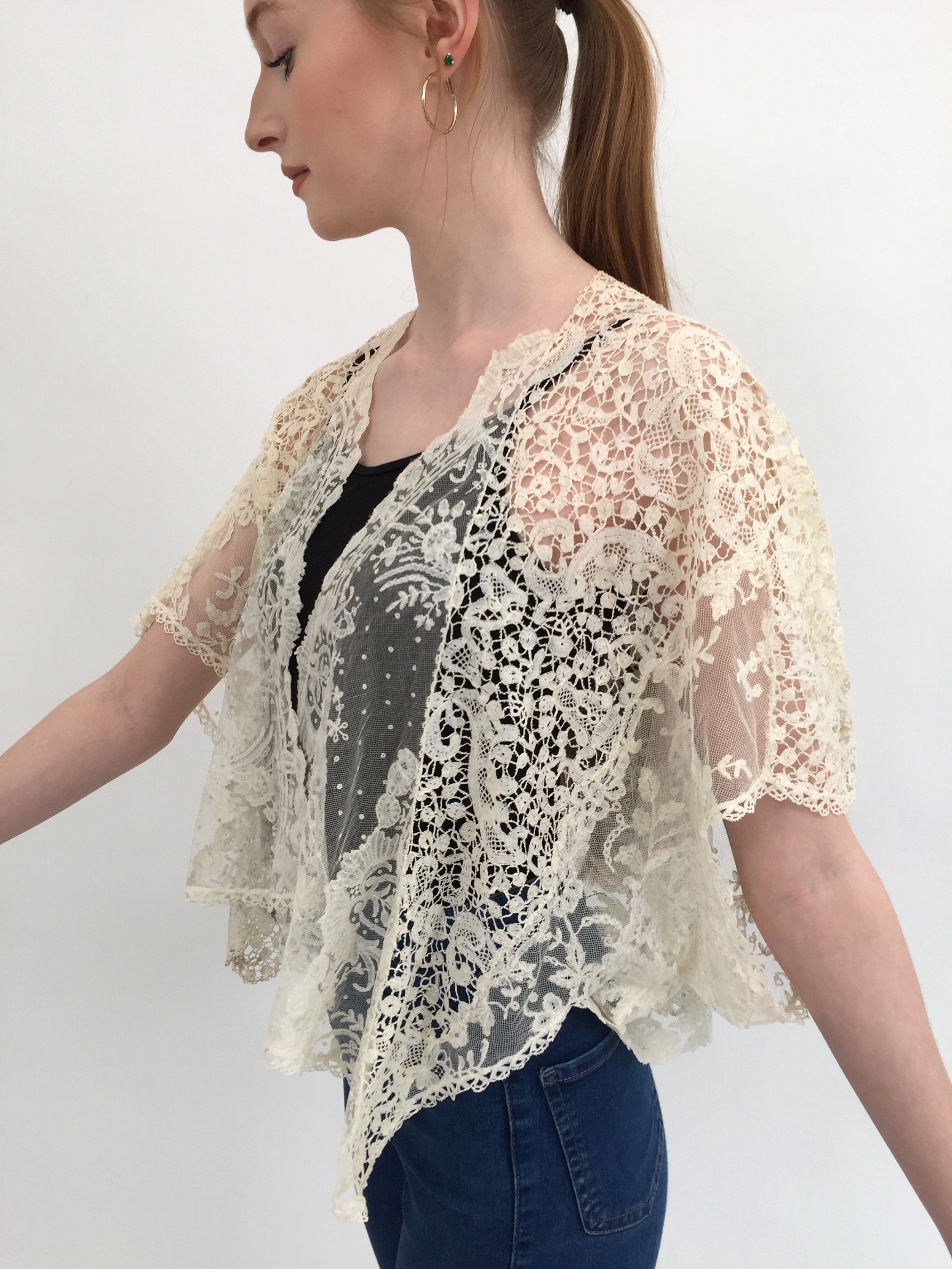 cream lace jacket next