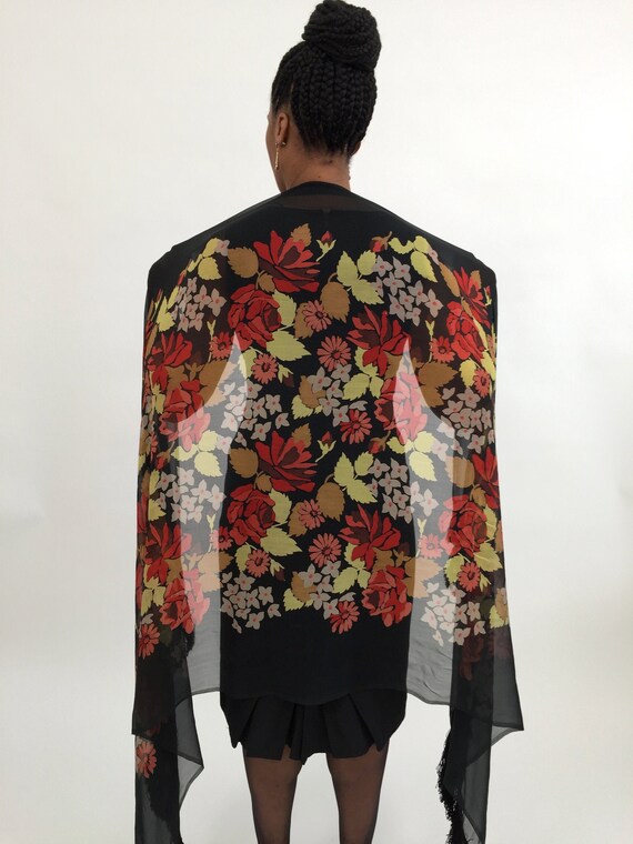 1920s shawl silk chiffon vintage antique