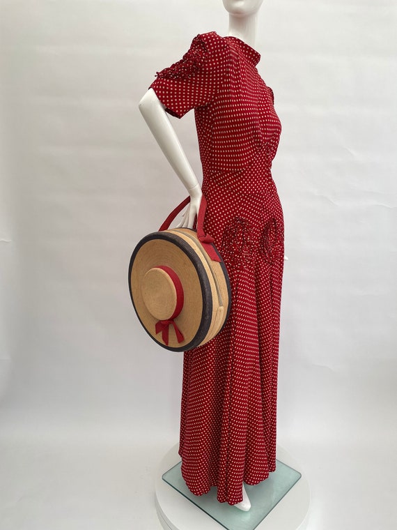 1930s Dress Red Polka Dot Design Vintage Antique - Etsy