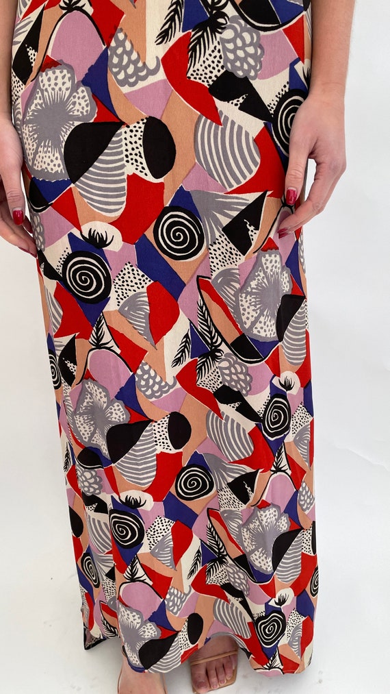 1930s dress bias cut Art Deco geometric design si… - image 9