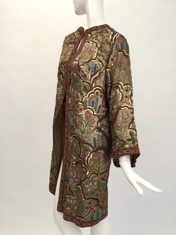 1920s lamé evening coat Margaine Lacroix beaded an