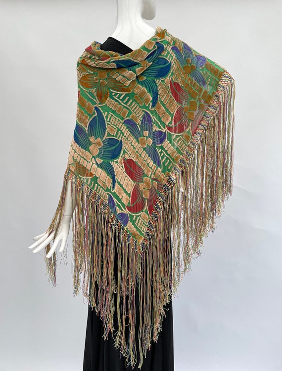 1920s devoré shawl vintage antique