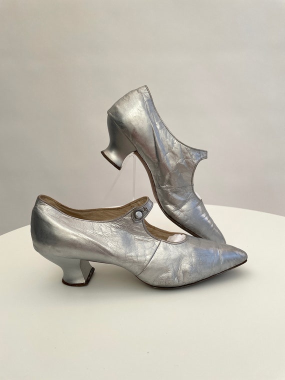 1920s Silver Shoes Vintage Antique Etsy