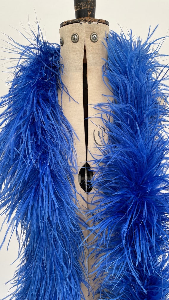 1920s ostrich feather boa blue vintage - Gem