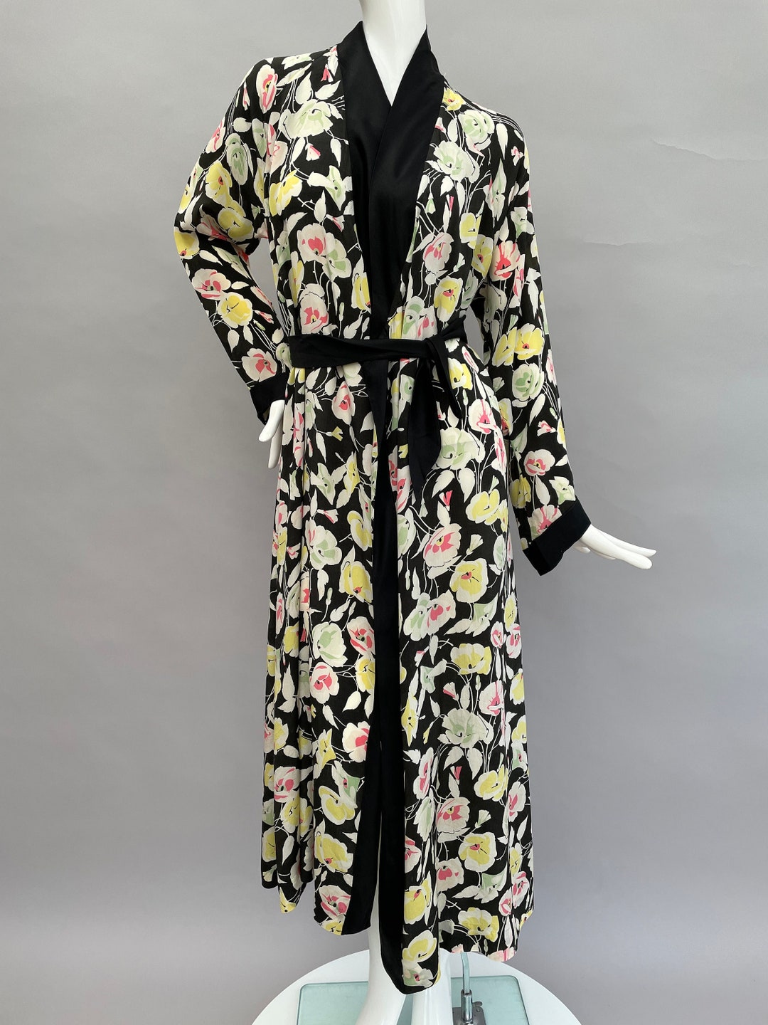 1930s Silk Robe Dressing Gown Vintage Antique Etsy