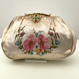 1920s embroidered silk bag antique