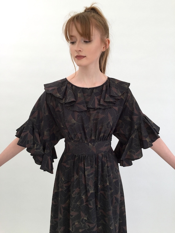 1970s Gina Fratini dress Art Deco design vintage