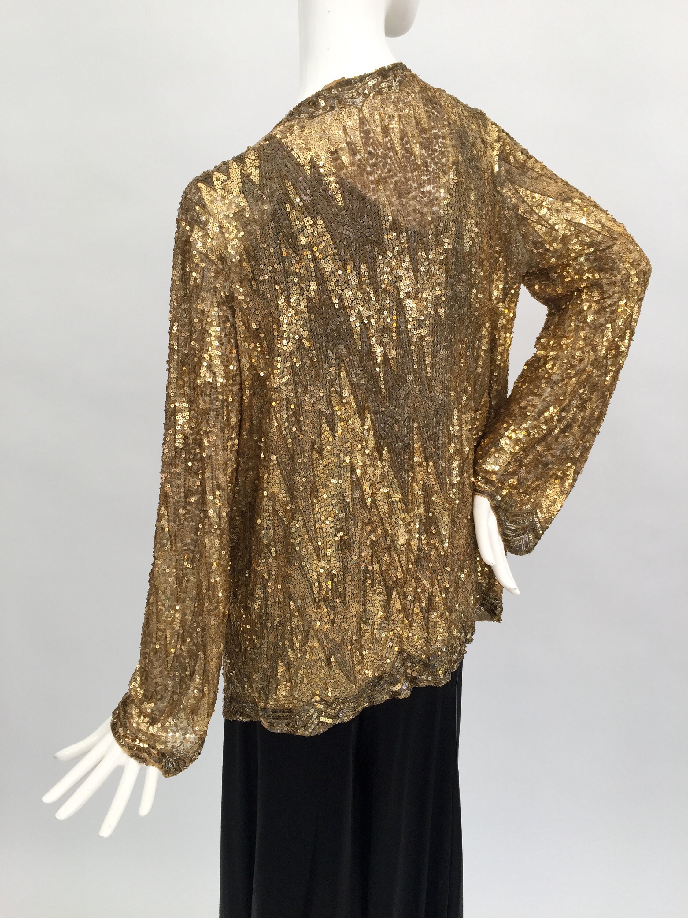1930s Gold Sequin Jacket Art Deco Design Antique Vintage | Etsy