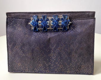 1920s lamé bag with decorative clasp antique