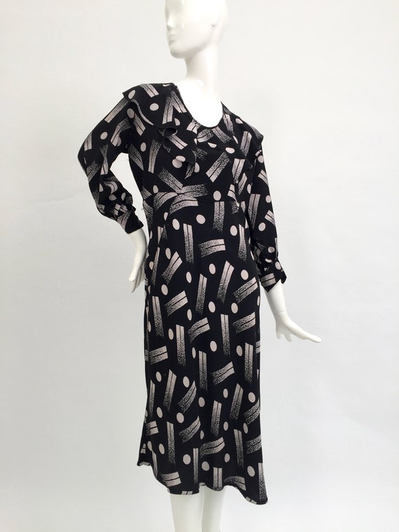 1930s dress geometric Art Deco design vintage anti