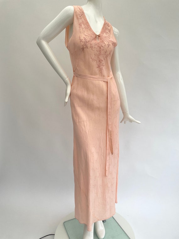 1930s silk gown slip embroidered antique vintage - image 9