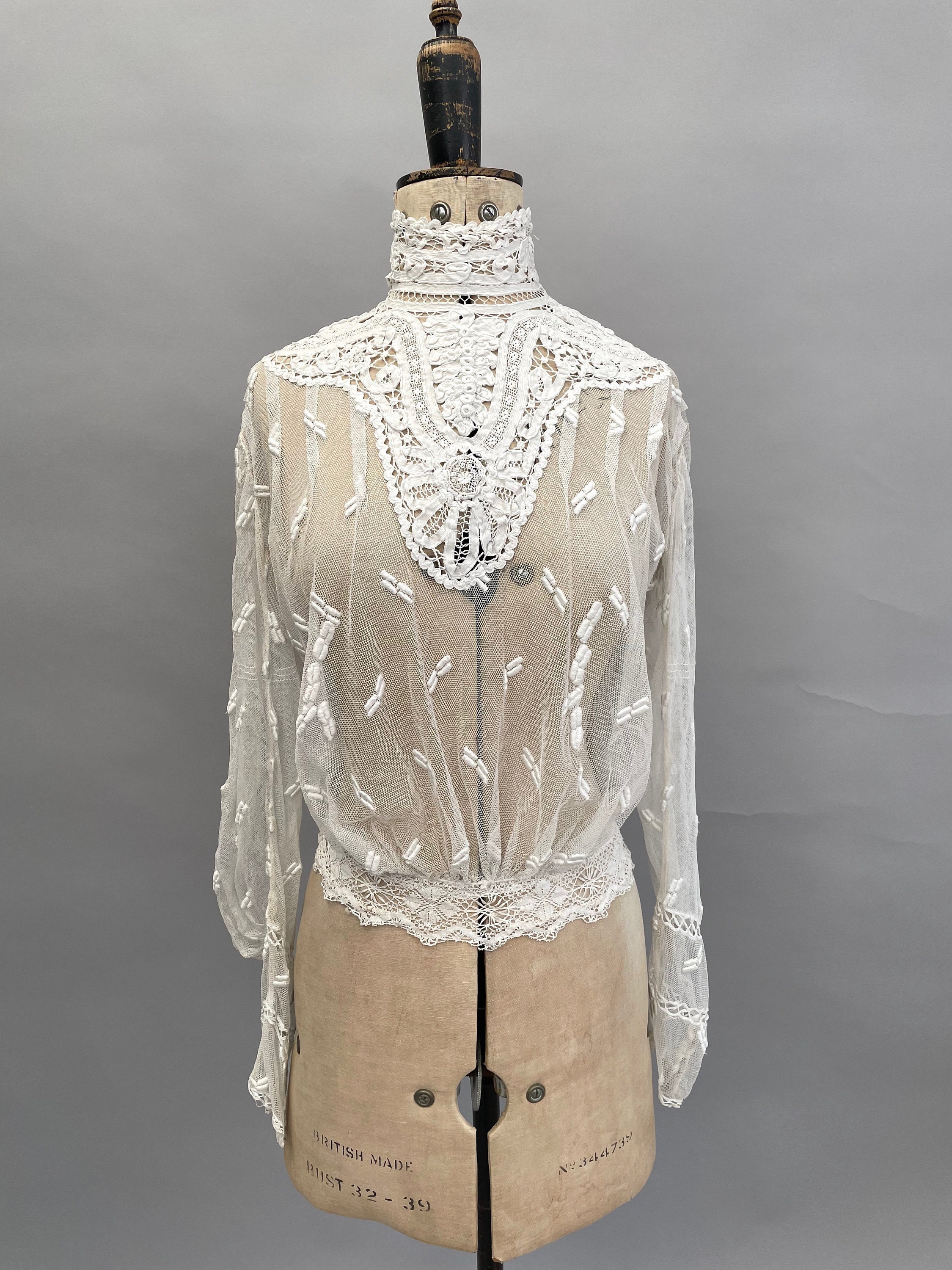 Edwardian Blouse Antique Lace - Etsy Canada