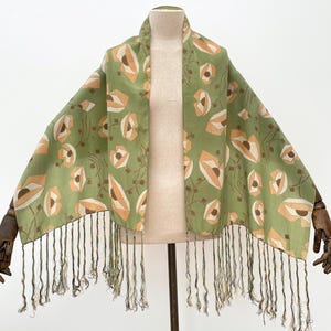 1930s stole scarf shawl silk Art Deco design vintage