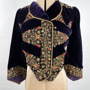 Antique Embroidered Velvet Jacket - Etsy