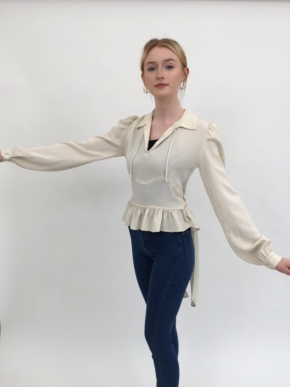 1940s Utility blouse crepe vintage antique