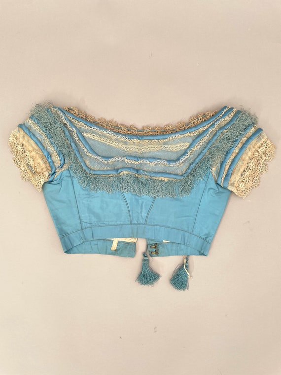 Antique bodice and skirt Victorian silk and lace - image 6