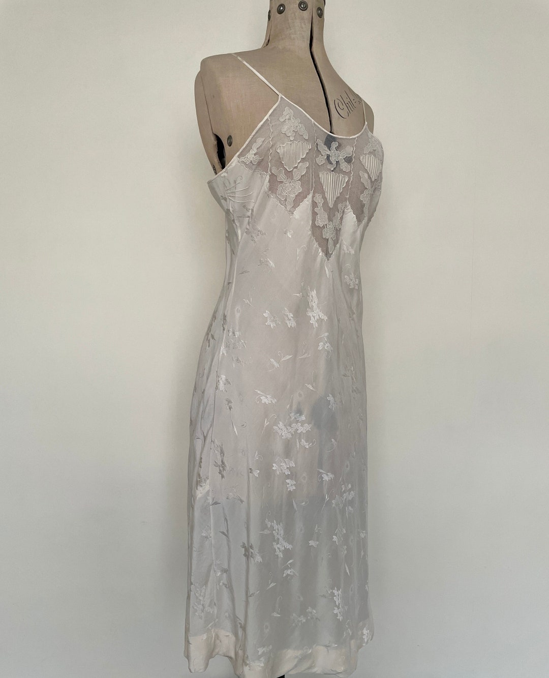 1930s Silk Slip With Lace - Etsy
