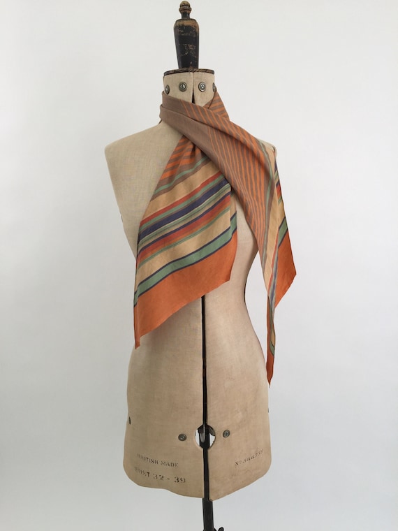 1930s silk scarf striped vintage antique