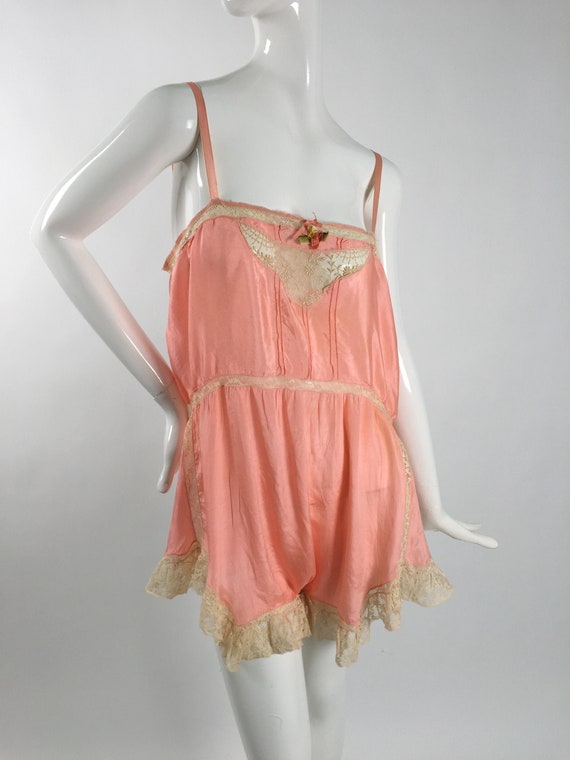 1920s teddy silk and lace vintage antique