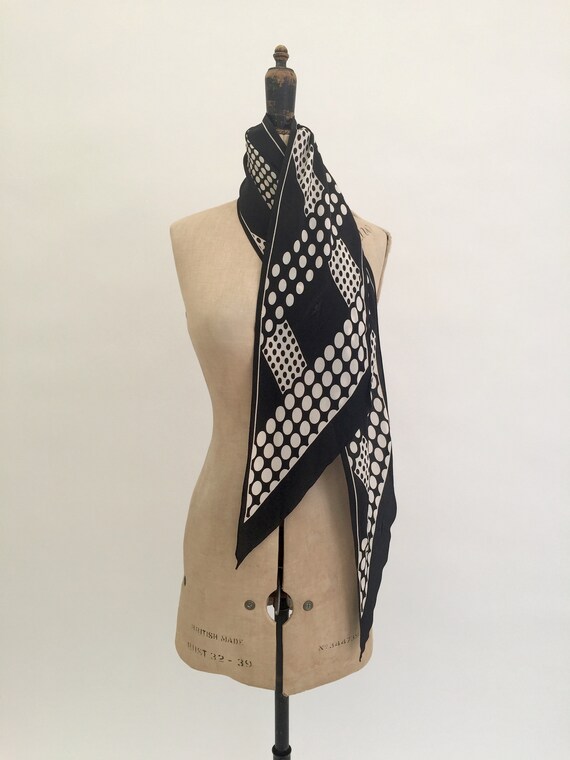 1930s silk scarf geometric design vintage antique