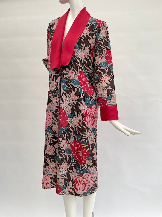 1930s Floral Robe Dressing Gown Vintage Antique Etsy UK