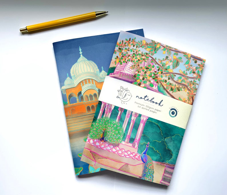 Indian Note Books Vrindavan & Kusum Sarovar Notebooks | 64 Pages | A5 Notebook | Krishna ...