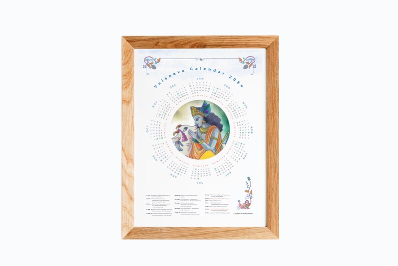 2024 Krishna Calendar, Wall Art, 2024 Wall Calendar, Gift Calendar