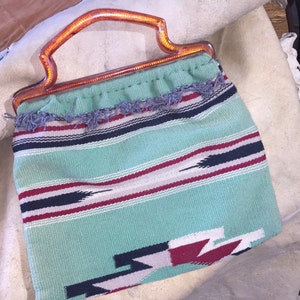 Rare Green Vintage Chimayo Bag 1930's-40's image 1