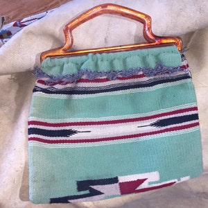 Rare Green Vintage Chimayo Bag 1930's-40's image 3