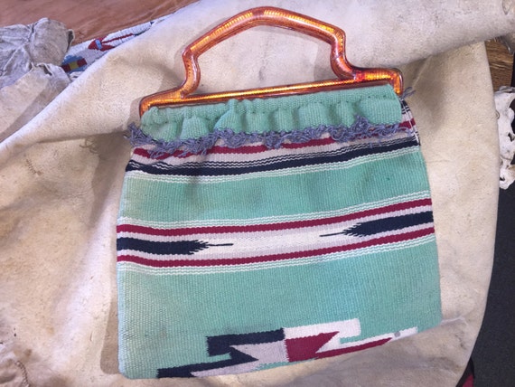 Rare Green Vintage Chimayo Bag 1930's-40's - image 3